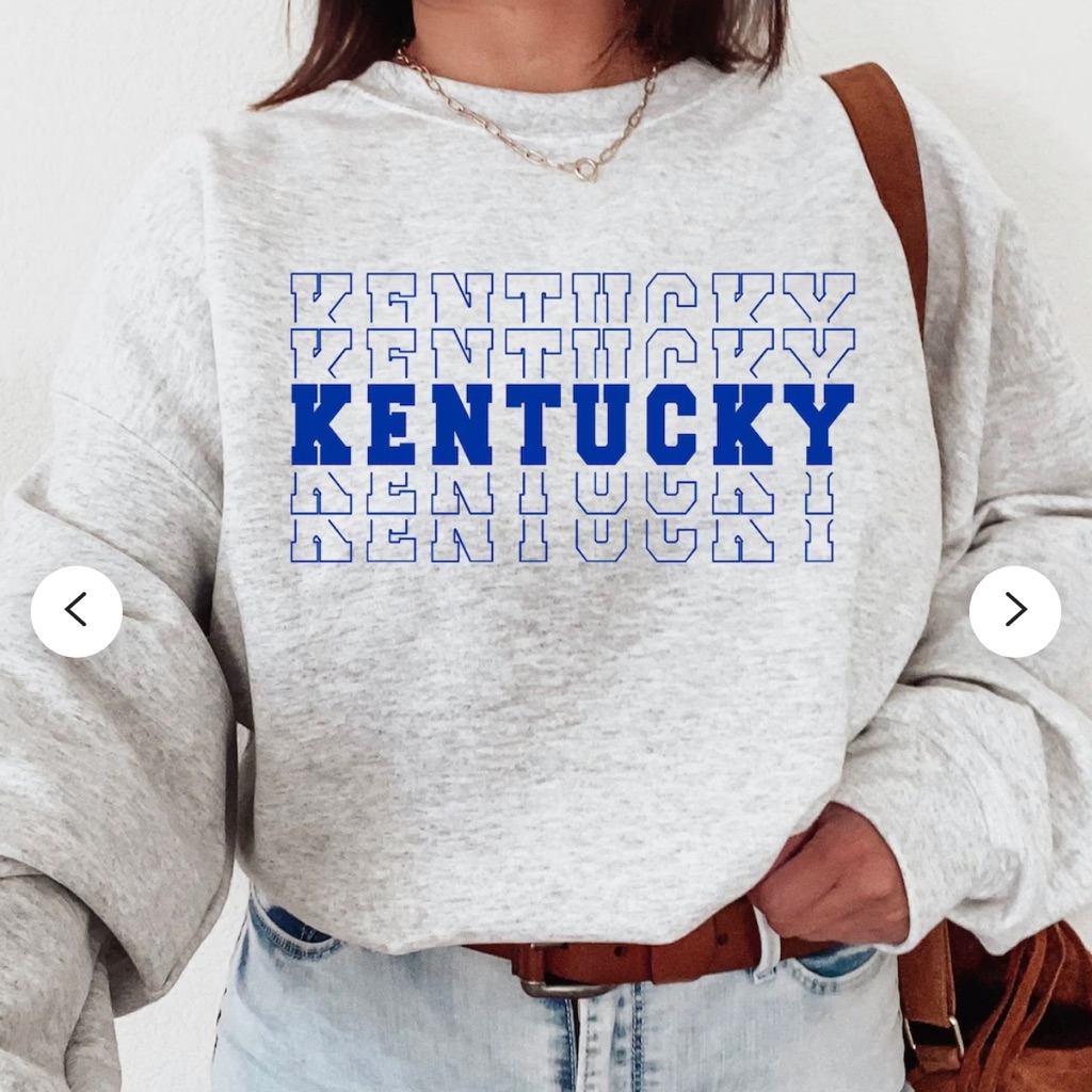 Kentucky Sweatshirt Ky Vintage College Game Day University Crew Neck Sports